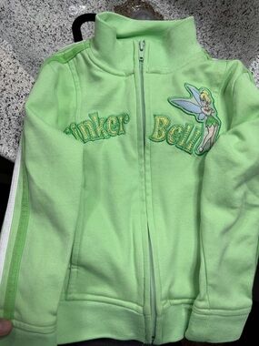 Disney Light Green Tinker Bell Zip-Up Hoodie